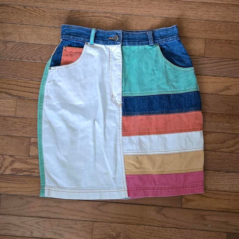 Together 90s patchwork denim skirt sx 10